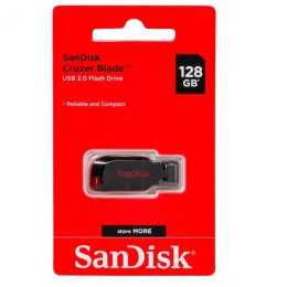 128Гб накопитель USB2.0 SanDisk Cruzer Blade черно-красный