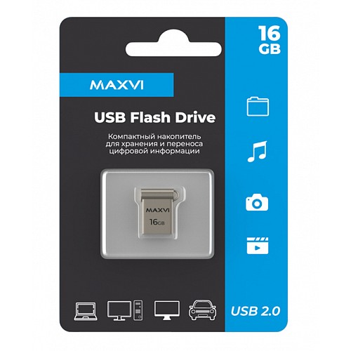 16GB накопитель MAXVI MM серебристый