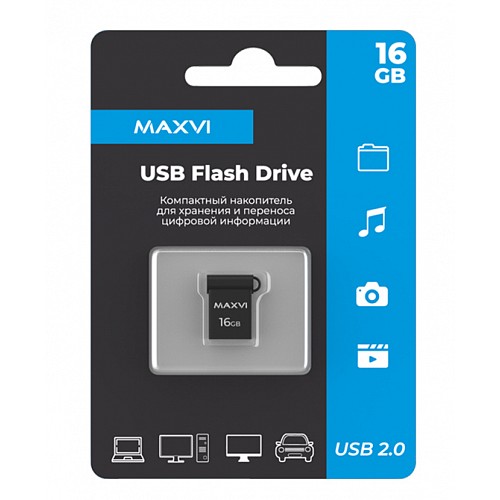 16GB накопитель MAXVI MM темно-серый