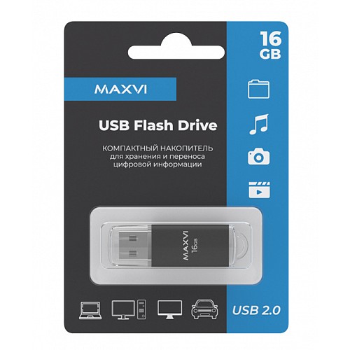 16GB накопитель MAXVI MP черный