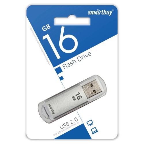 16Гб накопитель SMARTBUY V-Cut серебро