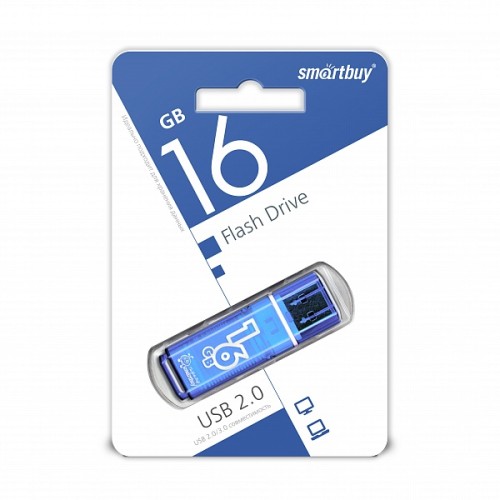 16Гб накопитель USB2.0 SMARTBUY Glossy series синий