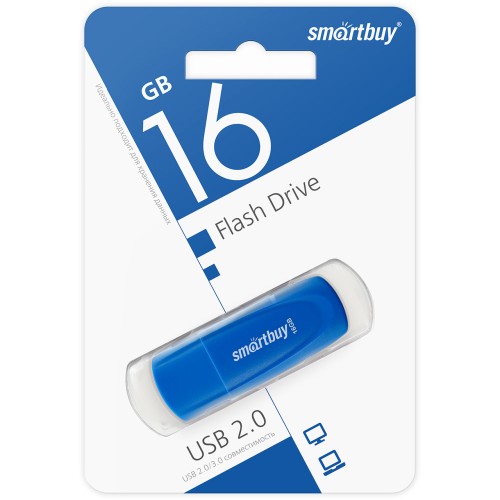 16Гб накопитель USB2.0 SMARTBUY Scout синий
