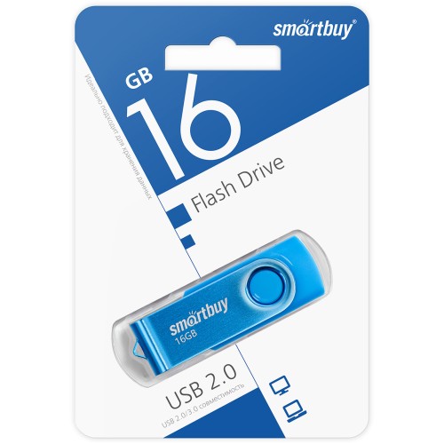 16Гб накопитель USB2.0 SMARTBUY Twist синий
