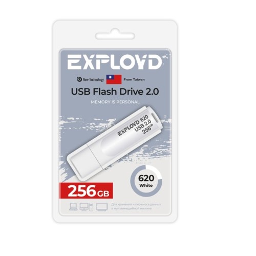256Гб накопитель USB2.0 Exployd 620 белый 