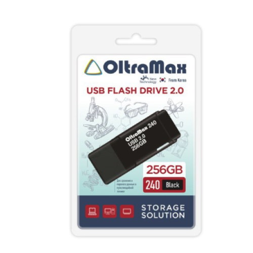 256Гб накопитель USB2.0 OltraMax 240 черный 