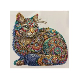 30х30 Алмазная мозайка "Кошка" PSD002 (без подрамника)