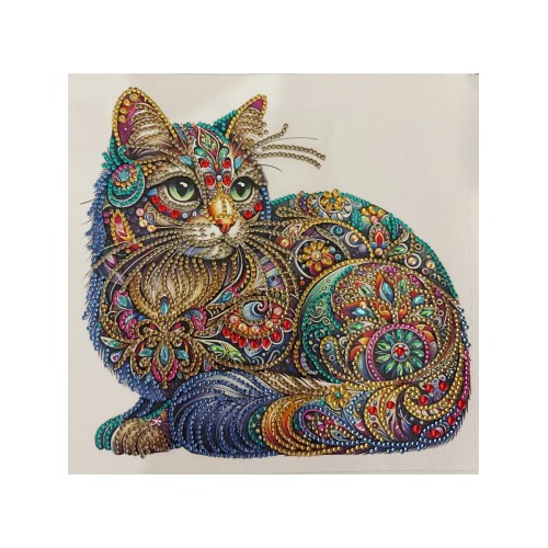 30х30 Алмазная мозайка "Кошка" PSD002 (без подрамника)
