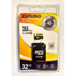 32Гб карта памяти Exployd microSD + SD адаптер class10 UHS-1