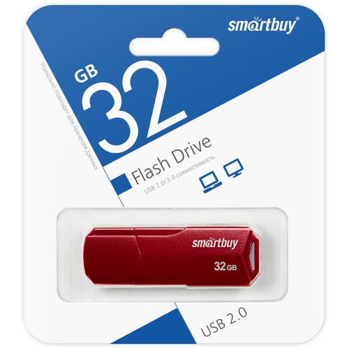 32GB накопитель SMARTBUY Clue бургунди