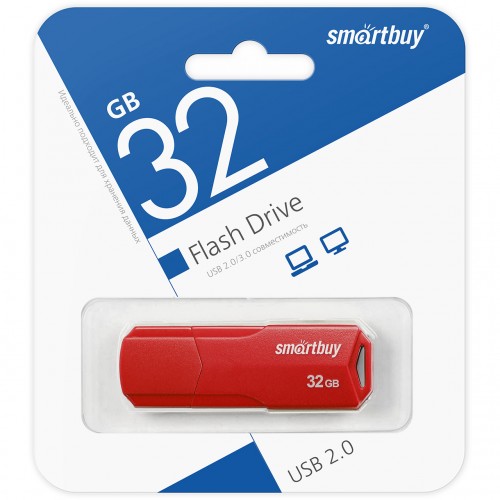 32GB накопитель SMARTBUY Clue красный