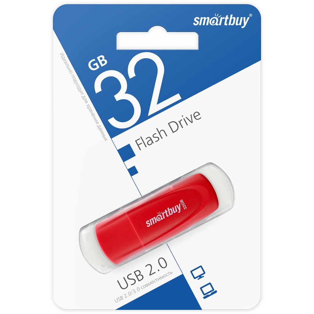 32Гб накопитель SMARTBUY Scout красный