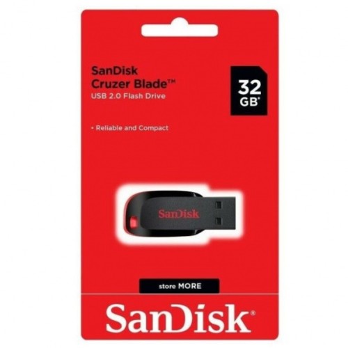 32Гб накопитель USB2.0 SanDisk Cruzer Blade черно-красный
