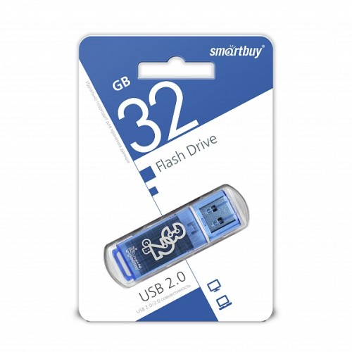 32Гб накопитель USB2.0 SMARTBUY Glossy series синий