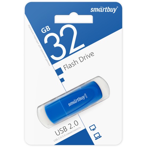 32Гб накопитель USB2.0 SMARTBUY Scout синий