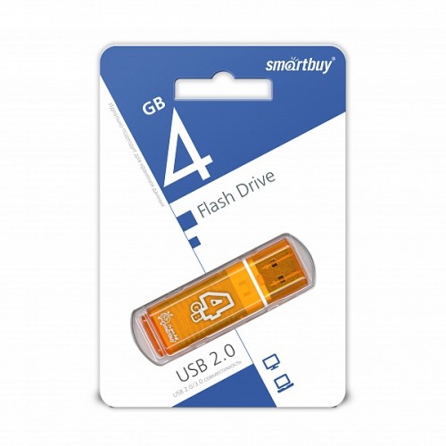 4GB накопитель SMARTBUY Glossy series оранжевый