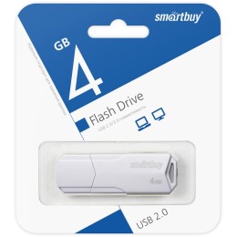 4Гб накопитель USB2.0 SMARTBUY Clue белый