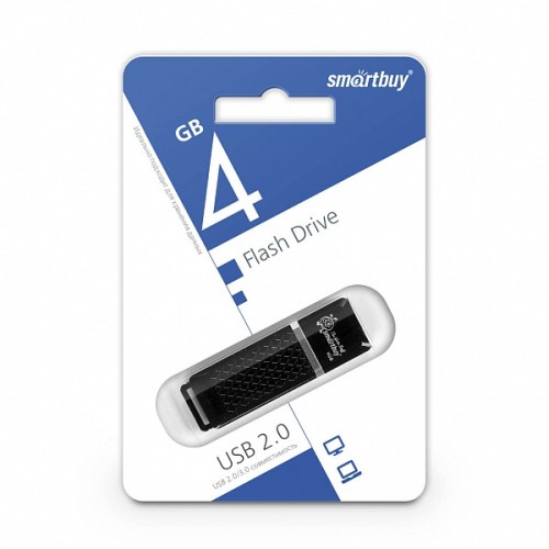 4Гб накопитель USB2.0 SMARTBUY Quartz series черный