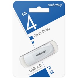 4Гб накопитель USB2.0 SMARTBUY Scout белый