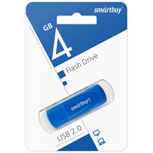 4Гб накопитель USB2.0 SMARTBUY Scout синий