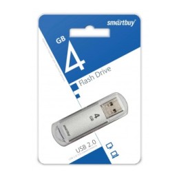 4Гб накопитель USB2.0 SMARTBUY V-Cut серебро