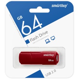 64Гб накопитель USB2.0 SMARTBUY Clue бургунди