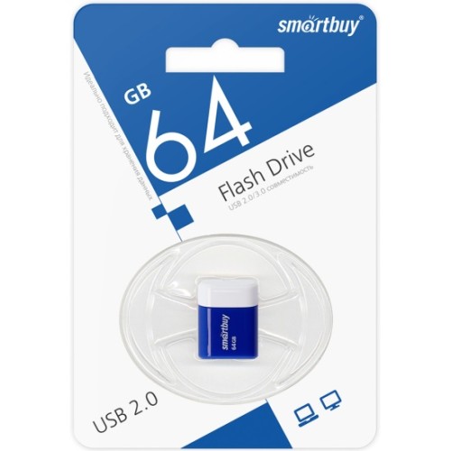 64Гб накопитель USB2.0 SMARTBUY Lara синий