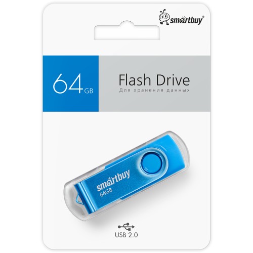 64Гб накопитель USB2.0 SMARTBUY Twist синий