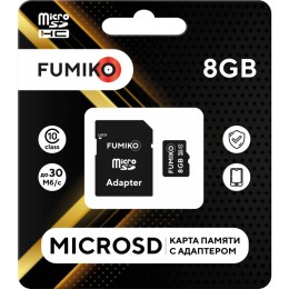 8Гб карта памяти FUMIKO microSD + SD адаптер class10