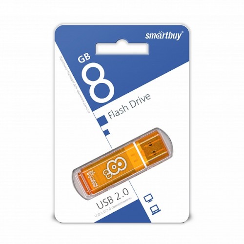 8GB накопитель SMARTBUY Glossy series оранжевый