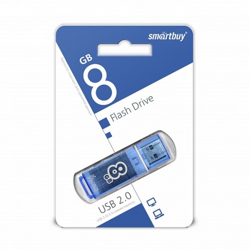 8GB накопитель SMARTBUY Glossy series синий