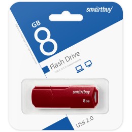 8Гб накопитель USB2.0 SMARTBUY Clue бургунди