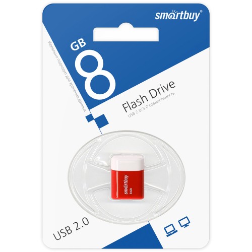 8Гб накопитель USB2.0 SMARTBUY Lara красный