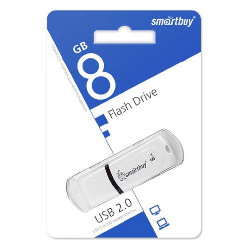 8Гб накопитель USB2.0 SMARTBUY Paean белый