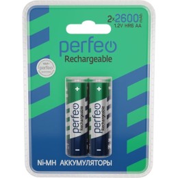 Аккумулятор AA PERFEO 1.2V 2600mAh (цена за 1шт. блистер 2шт)