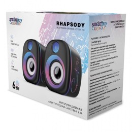 Акустическая система 2.0 SMARTBUY RHAPSODY (USB/RGB/6Вт) черная