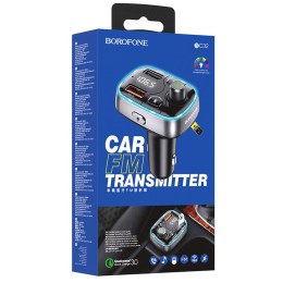 Авто FM модулятор BOROFONE BC32 (2USB QC3.0/TF) черный