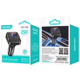 Авто FM модулятор KAKUSIGA KSC-1985 (2USB 5A/2PD/дисплей) черный