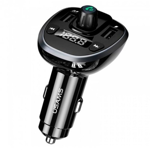 Авто FM модулятор USAMS CC115 GC01 (2USB/TF/дисплей) черный