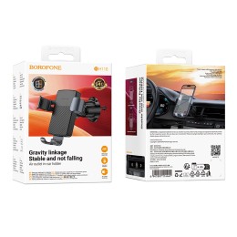 Автодержатель BOROFONE BH118 зажим в дефлектор черный