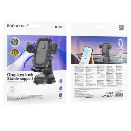 Автодержатель BOROFONE BH132 зажим на присоске черный