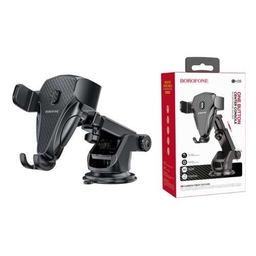 Автодержатель BOROFONE BH38 зажим на присоске черный