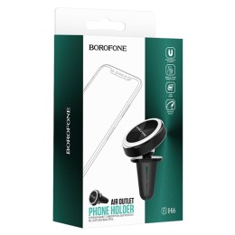 Автодержатель BOROFONE BH6 магнитный в дефлектор серебро