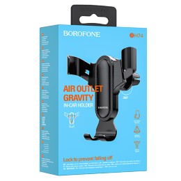Автодержатель BOROFONE  BH74 зажим в дефлектор черный