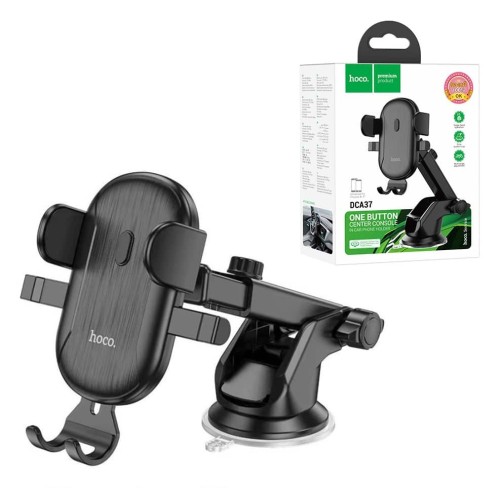 Автодержатель HOCO DCA37 зажим на присоске черный
