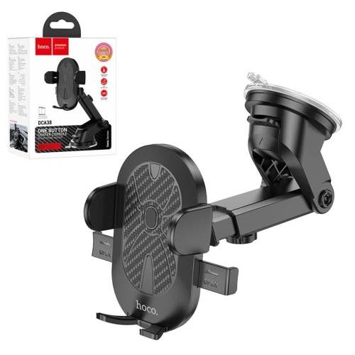 Автодержатель HOCO DCA38 зажим на присоске черный