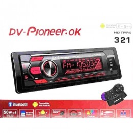 Автомагнитола Pioneeir 321 (Bluetooth/подсветк/USB/AUX/FM/пульт)