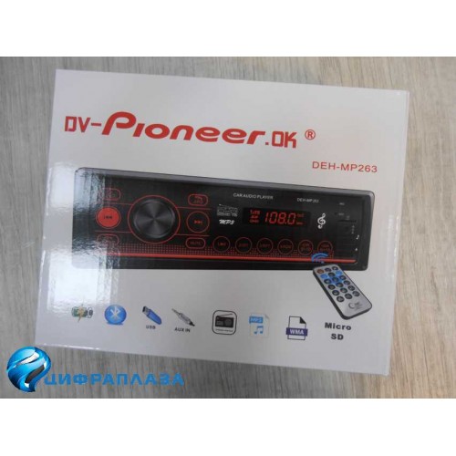 Автомагнитола Pioneeir DEH-MP 263 (Bluetooth/2USB/AUX/FM/пульт)