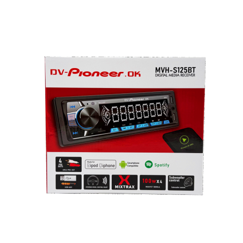 Автомагнитола Pioneeir MVH-S125BT (Bluetooth/USB/TF/AUX/FM/пульт)