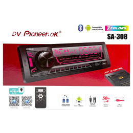 Автомагнитола Pioneeir SA-308 (Bluetooth/USB/AUX/FM/пульт)